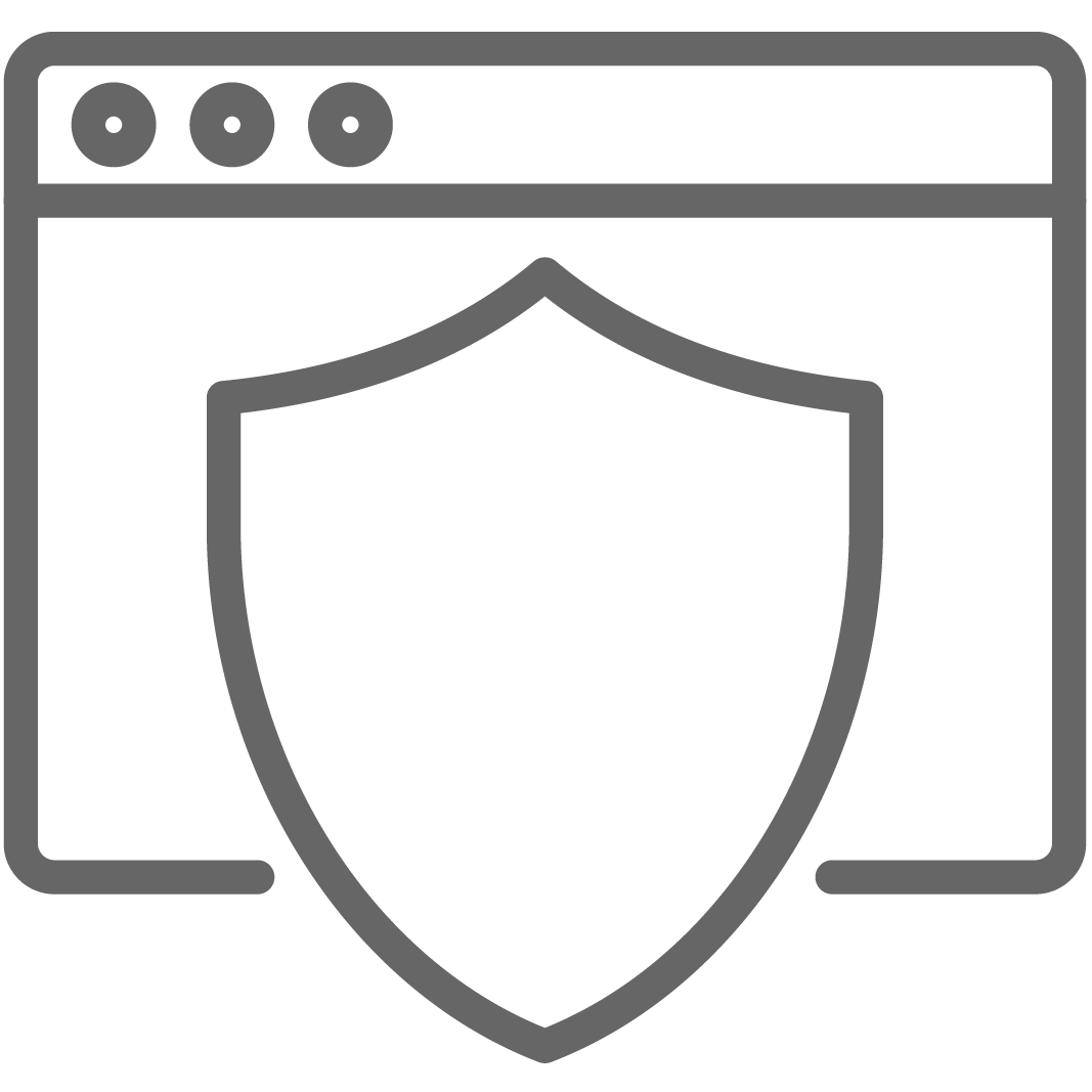 icon of browser with a shield in front of it