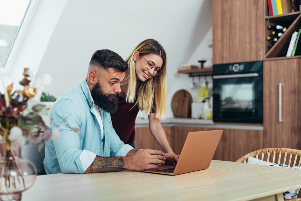 couple using a computer